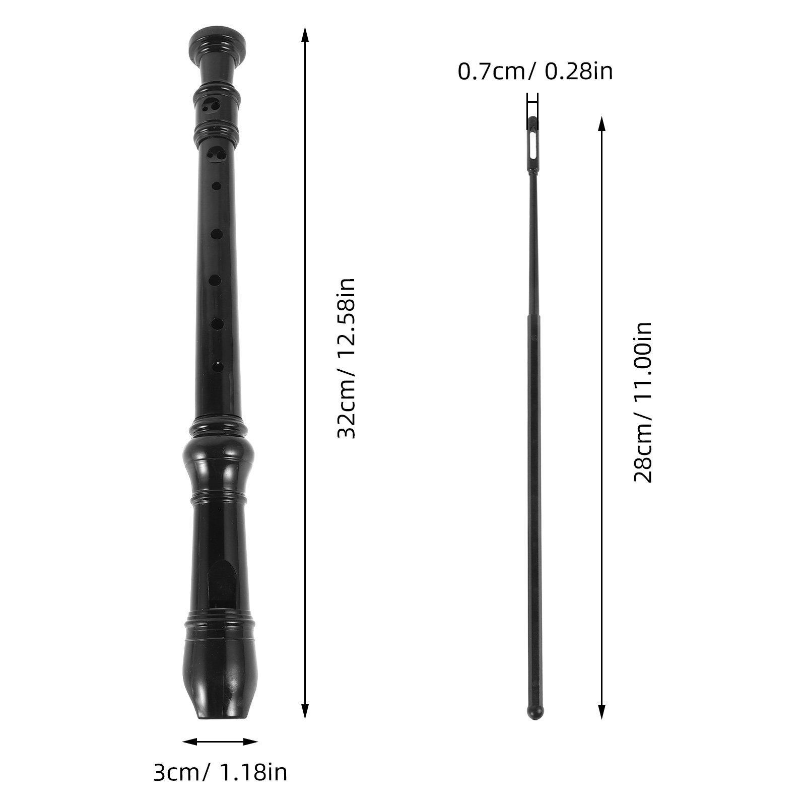 8 Hole Black Transparent ABS R - đánh giá và giá Soprano Recorder Plastic